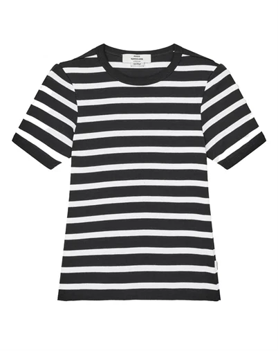 Mads Nørgaard - Grace Stripe June T-shirt - Black/White